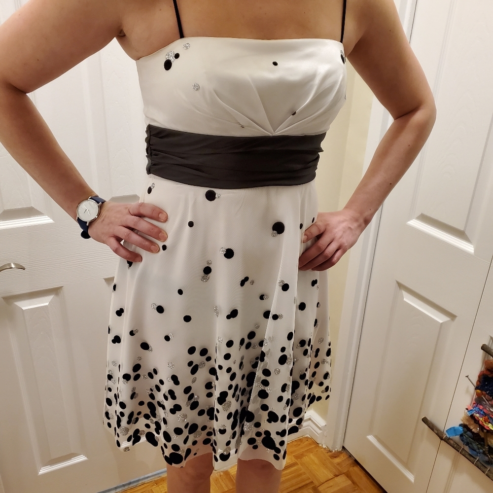 Le Chateau glitter polka dot party dress